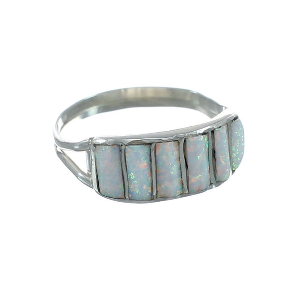 Opal Authentic Sterling Silver Zuni Ring Size 8-1/4 JX130023